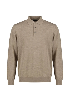 Tombolini polo-collar wool polo shirt - Neutrals