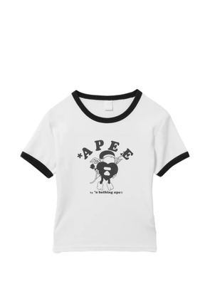 APEE™ by *A BATHING APE® logo-printed ringer T-shirt - Neutrals
