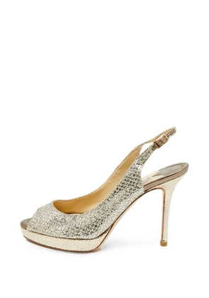 Jimmy Choo Pre-Owned Nova peep-toe heeled pumps - Gold
