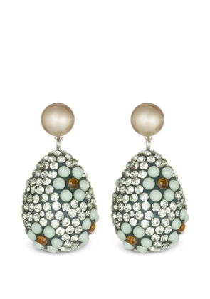 Tory Burch Curiosity crystal-pearl drop earrings - Green