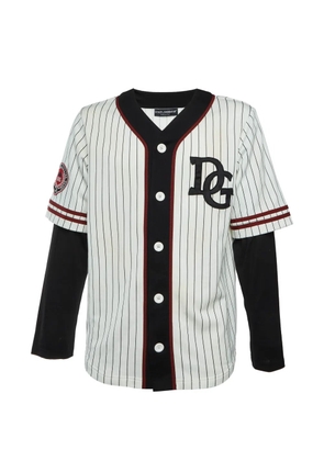 Dolce & Gabbana Pre-Owned layered striped baseball shirt - White