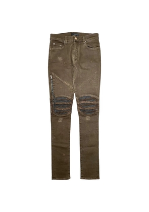 AMIRI MX2 leather-patchwork jeans - Green