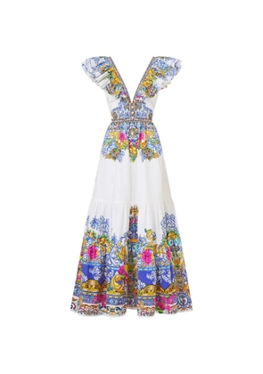 Camilla V-neck maxi dress - White