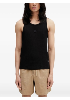 Filling Pieces logo-embroidered ribbed vest - Black