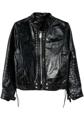 RE/DONE whipstitch leather jacket - Black