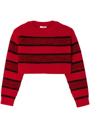 RE/DONE cropped stripe-pattern jumper - Red