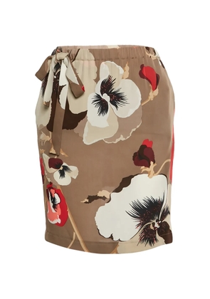 Dolce & Gabbana Pre-Owned floral-print silk mini skirt - Brown