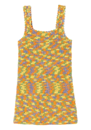 RE/DONE crochet knit sleeveless dress - Orange