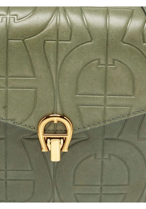 Aigner Vintage Pria embossed-logo crossbody bag - Green