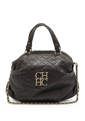 Carolina Herrera Vintage quilted chain-link tote bag - Brown