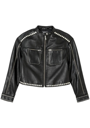 RE/DONE stud-embellished biker jacket - Black