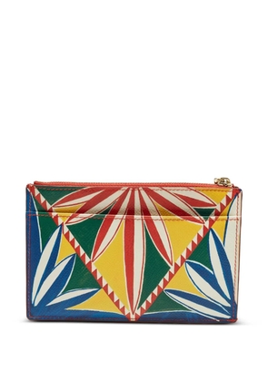 Dolce & Gabbana Pre-Owned geometric-print zip card case - Orange