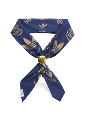 adidas x CLOT geometrical logo-print metal-ring scarf - Blue