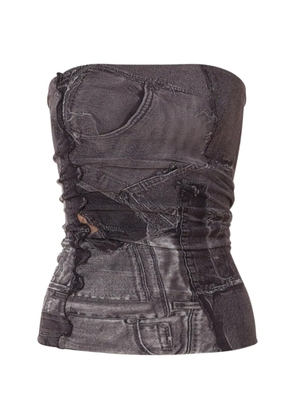 Love Moschino printed mesh top - Grey