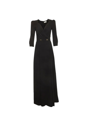 Elisabetta Franchi wrapped crepe maxi dress - Black