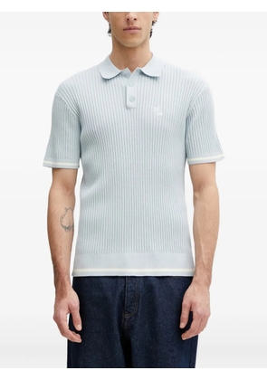 Filling Pieces ribbed-knit polo shirt - Blue