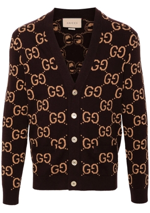Gucci GG-jacquard wool cardigan - Brown