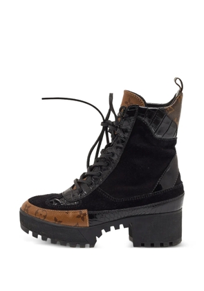 Louis Vuitton Pre-Owned Laureate Monogram combat boots - Black