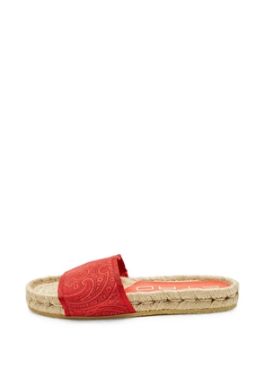 Etro Pre-Owned Paisley espadrille slides - Red