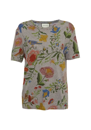 Gucci Pre-Owned floral-print T-shirt - Grey