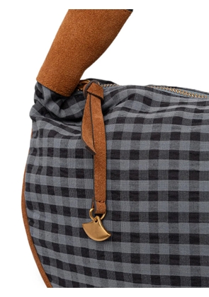 Sessùn mini Lango gingham-check shoulder bag - Black