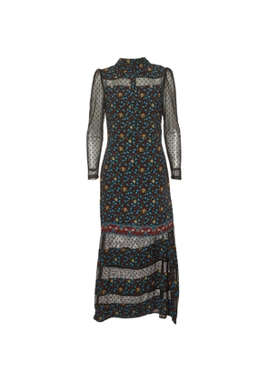 Maje Rezia floral-print maxi dress - Black