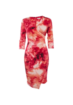 Calvin Klein floral-pattern asymmetric dress - Red