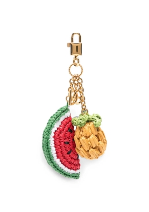 Dolce & Gabbana logo-plaque keychain - Red