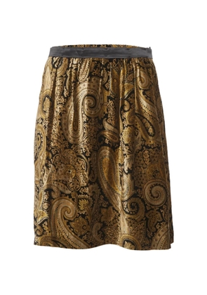 Etro Pre-Owned Paisley-print velvet mini skirt - Gold