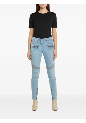Balmain Pre-Owned paneled zip-details jeans - Blue