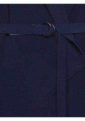 Norma Kamali belted full-sleeve jumpsuit - Blue