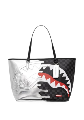Sprayground Chrome Spectre checkered tote bag - Silver