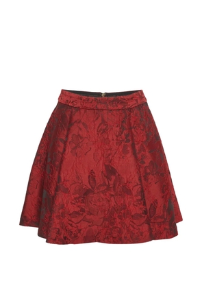 alice + olivia floral-jacquard flared mini skirt