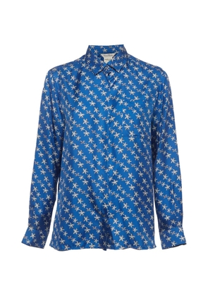 Max Mara starfish-print silk shirt - Blue
