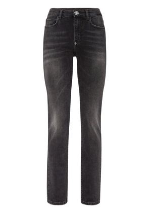Philipp Plein mid-rise straight-leg faded jeans - Black