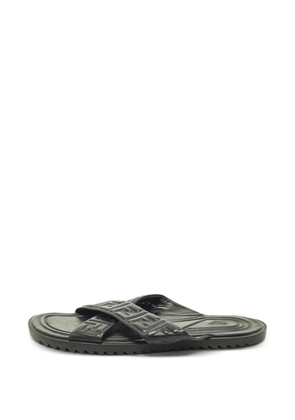 Fendi Pre-Owned FF logo criss-cross slides - Black