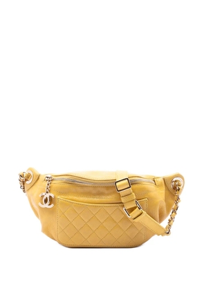 CHANEL Pre-Owned 2018 Quilted Lambskin Classic Bi Waist Bag belt bag - Yellow