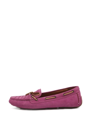 Bottega Veneta Pre-Owned Intrecciato bow loafers - Pink