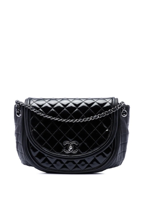 CHANEL Pre-Owned 2013-2014 Quilted Patent and Lambskin Twist Crescent Flap shoulder bag - Black