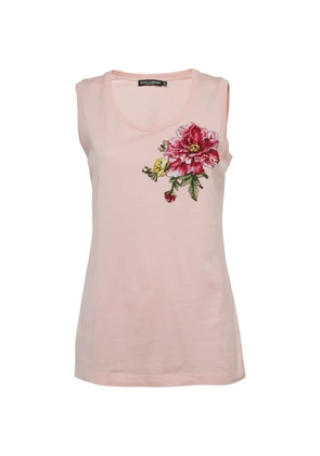 Dolce & Gabbana Pre-Owned floral-embroidered tank top - Pink
