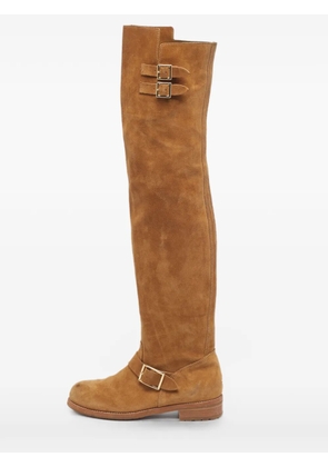 Jimmy Choo Pre-Owned Yearn buckle-detail boots - Neutrals