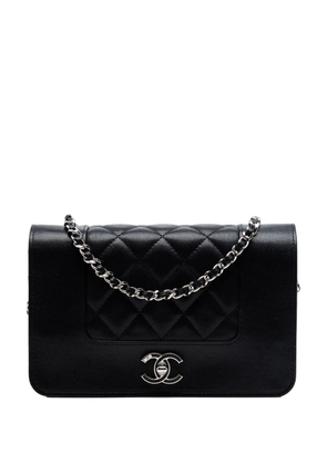 CHANEL Pre-Owned 2016-2017 Quilted Sheepskin Mademoiselle Wallet on Chain crossbody bag - Black