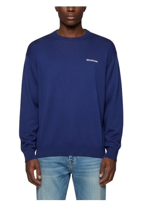 Balenciaga Pre-Owned Political Campaign logo-embroidered sweater - Blue