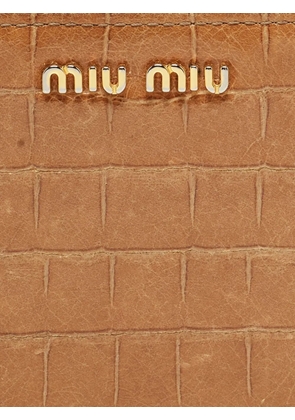 Miu Miu Pre-Owned croc-embossed leather wallet - Brown