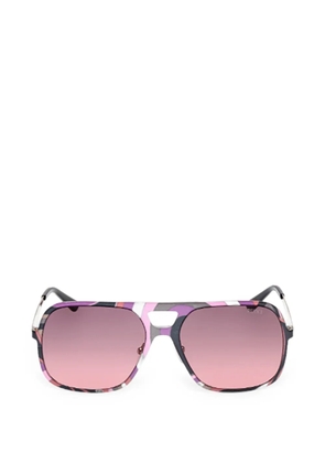 PUCCI abstract-print geometric-frame sunglasses - Purple