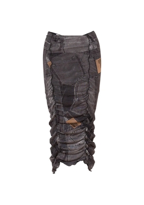 Love Moschino printed mesh skirt - Grey
