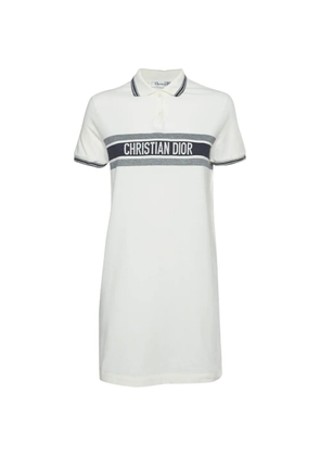 Christian Dior Pre-Owned logo-print piqué polo t-shirt - White