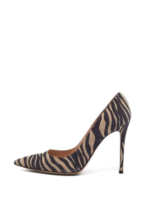 Gianvito Rossi zebra-print pointed-toe pumps - Black