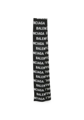Balenciaga Pre-Owned logo intarsia scarf - Black