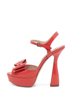 Miu Miu Pre-Owned bow-detail platform sandals - Red